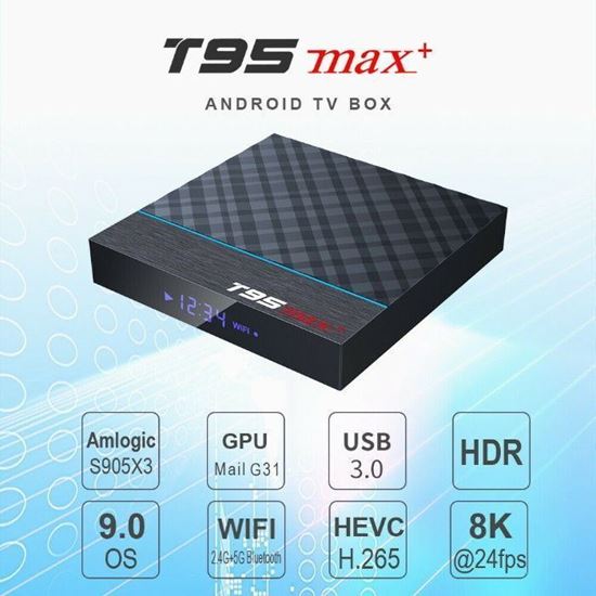 Снимка на Тв бокс T95MAX+ CPU: Amlogic S905X3 4/64GB Tv Box android 9 tv box