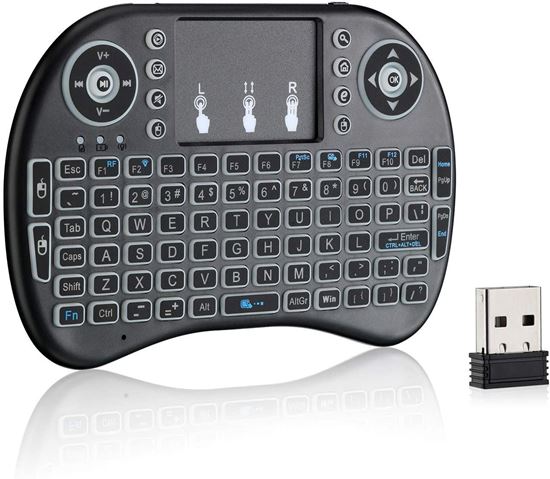 Снимка на Мини безжична клавиатура за Android PC или TV Box Mini с подцветка
