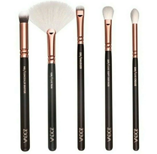 Picture of нов сет четки за грим Зоева 15бр с чантичка кафяво Zoeva brush set