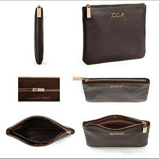 Picture of нов сет четки за грим Зоева 15бр с чантичка кафяво Zoeva brush set