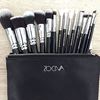 Снимка на нов сет четки за грим Зоева 15бр с чантичка черно Zoeva brush set