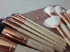 Снимка на нов сет четки за грим Зоева 15бр с чантичка Розово Zoeva brush set