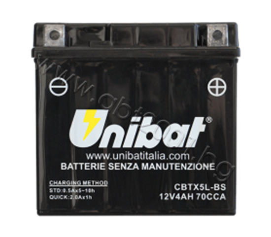 Снимка на Акумулатор Unibat 4 Ah, 12 V - CBTX5L-BS