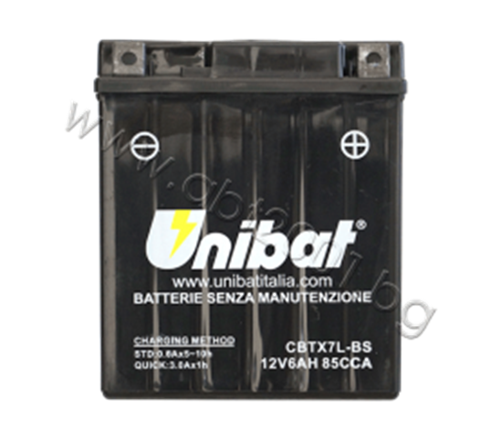 Снимка на Акумулатор Unibat 6 Ah, 12 V - CBTX7L-BS