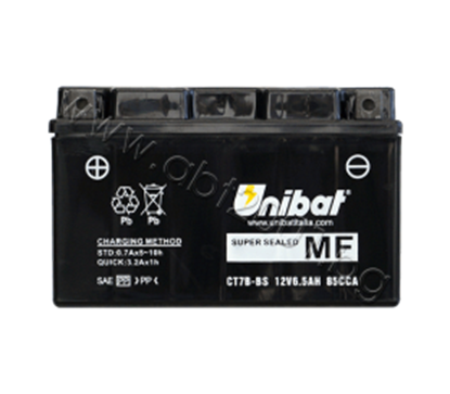 Снимка на Акумулатор Unibat 6.5 Ah, 12 V - CT7B-BS