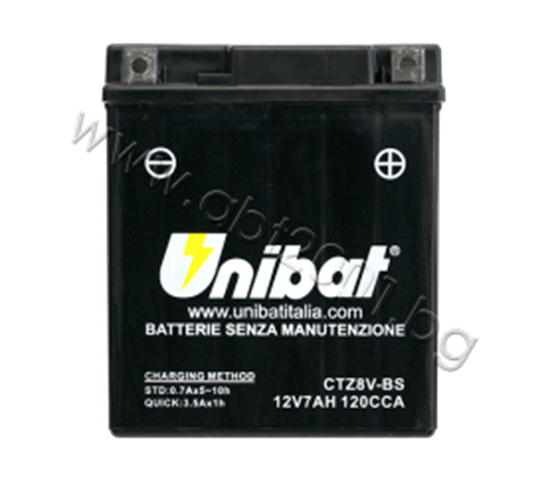 Снимка на Акумулатор Unibat 7 Ah, 12 V - CTZ8V-BS