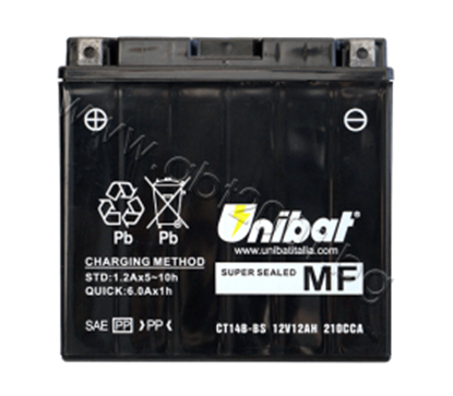 Picture of Акумулатор Unibat 12 Ah, 12 V - CT14B-BS