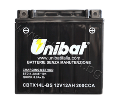 Снимка на Акумулатор Unibat 12 Ah, 12 V - CBTX14L-BS