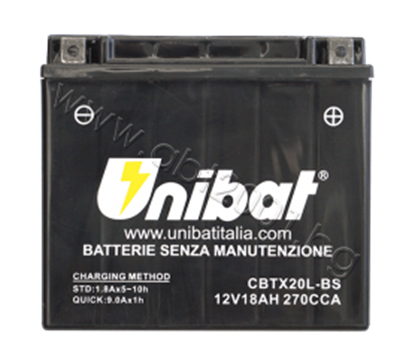 Picture of Акумулатор Unibat 18 Ah, 12 V - CBTX20L-BS