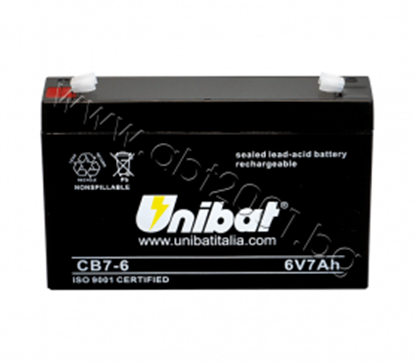Снимка на Акумулатор VRLA-батерия UNIBAT, 7 Ah, 6V