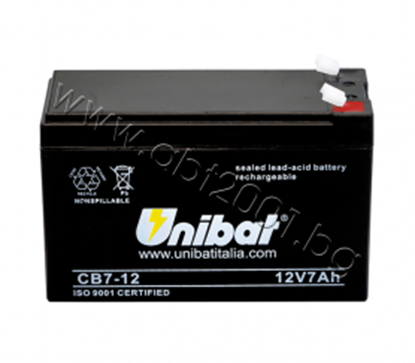 Снимка на Акумулатор VRLA-батерия UNIBAT, 7 Ah, 12 V