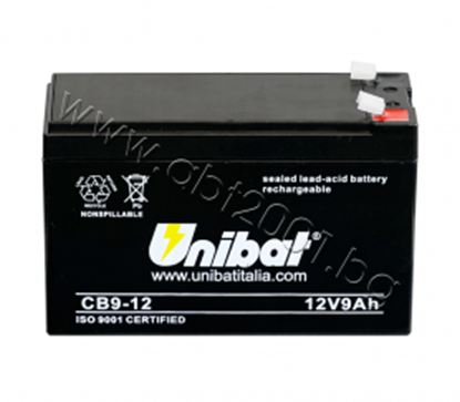 Снимка на Акумулатор VRLA-батерия UNIBAT, 9 Ah, 12 V