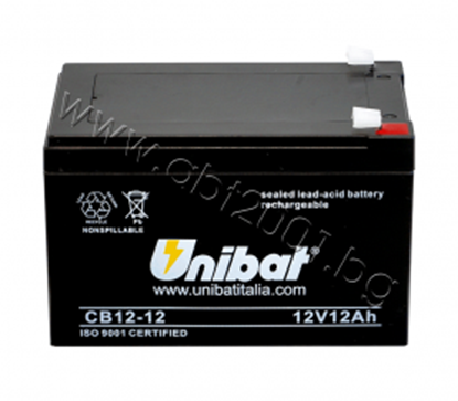 Снимка на Акумулатор VRLA-батерия UNIBAT, 12 Ah, 12 V