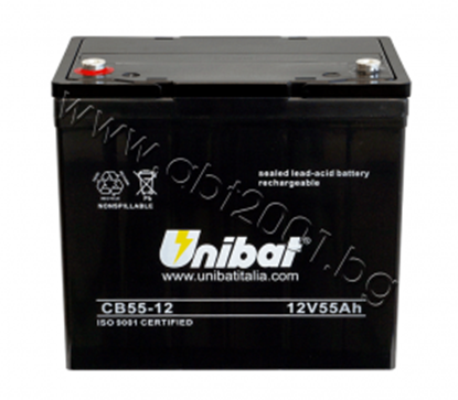 Снимка на Акумулатор VRLA-батерия UNIBAT, 55 Ah, 12 V