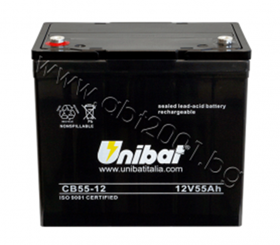 Picture of Акумулатор VRLA-батерия UNIBAT, 55 Ah, 12 V