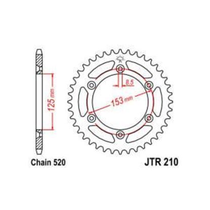 Picture of Заден ПИНЬОН тип верига: 520, брой зъби: 44 BETAMOTOR RR; HONDA CR, CRF, CRM, XR 125-650 1983-2021