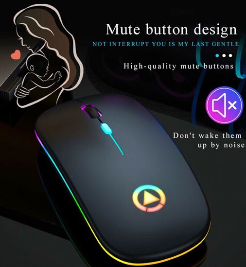 Снимка на A2 RGB безжична мишка Компютърна мишка мишка за компютър с bluetooth