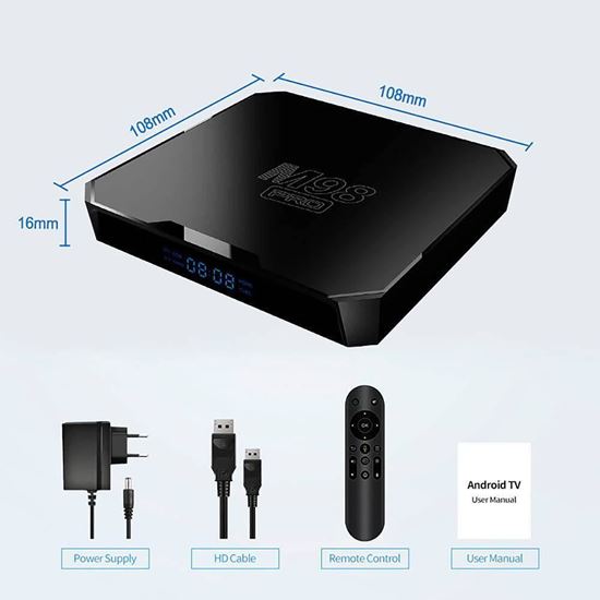 Снимка на Тв Бокс M98 Pro And 10 Гласов контрол AllWinner H313 Най-новият 4K 2/16GB ATV