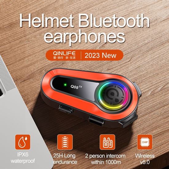 Picture of Слушалки за каска Безжичен телефонен Q08-2x Intercom интерком