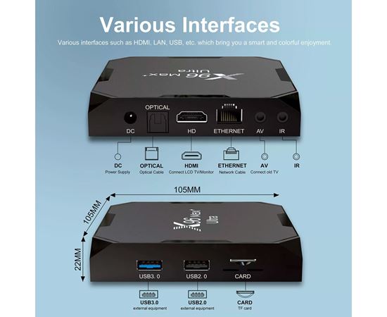 Снимка на X96 Max PLUS ULTRA 4/64GB, 8K, Android 11, Dual WIFI, Bluetooth
