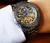 Снимка на WINNER Луксозен Ретро Механичен часовник за мъже гравиран