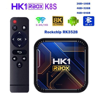 Снимка на Тв Бокс HK1 RBOX K8S Андроид 13 TV BOX RK3528 2.4G 5G WIFI BT5.0 8K
