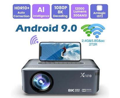 Picture of Мултимедиен Проектор + TV Box Xnano X1, LCD + LED, Amlogic T972, 2/16 Гб, 4K, 8K Decoding, Dual WiFi, BT 5.0, модел 2023