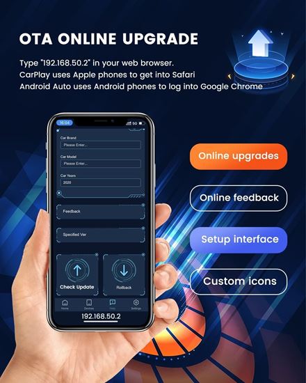 Picture of Безжичен адаптер CarlinKit, Съвместим с Apple Carplay/Android Auto, 5.0, За автомобили