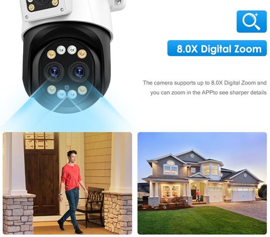 Снимка на Външна камера 6K 12MP Wifi IP с 10X оптично увеличение Три обектива