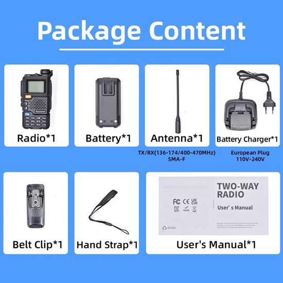 Picture of Радиостанция QUANSHENG UV-5R Plus 5W 50-600MHz FM Авио честоти Промо