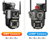 Снимка на 12MP PTZ WiFi 4K външна камера с троен обектив сензор движение IP CCTV