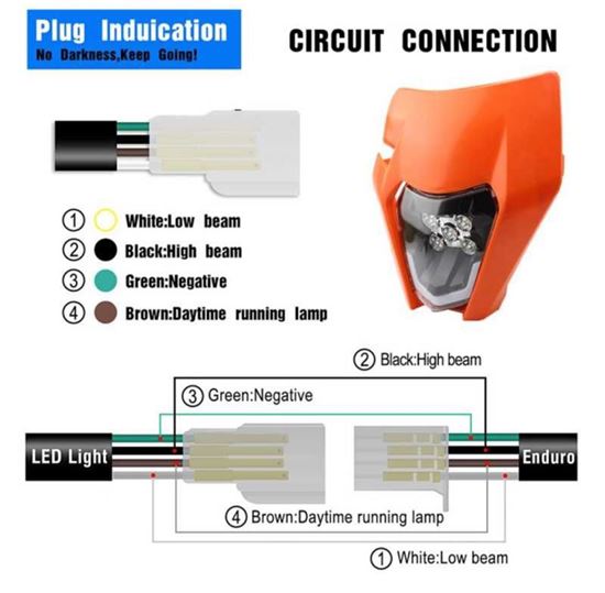 Picture of Маска с фар KTM EXC/XC-W EXCF - 07-20 Година ЛЕД LED маска за KTM