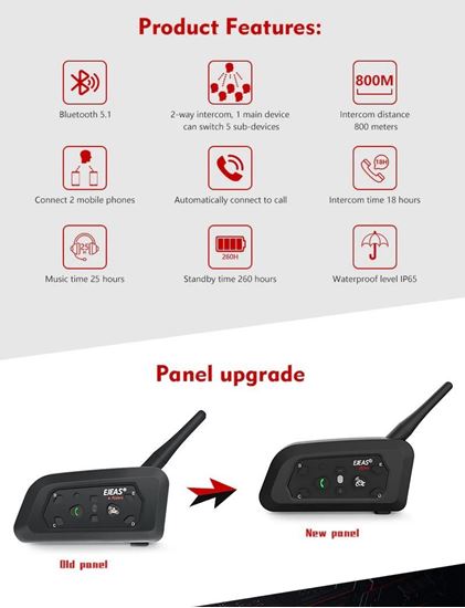 Снимка на EJEAS V6C блутуд интерком за рефери