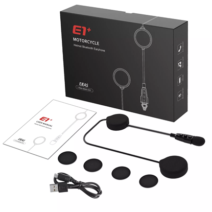 Снимка на Интерком EJEAS E1+ Bluetooth 5.1 Слушалки за мотоциклетна каска, CVC намаляване на шума, 3D звук