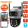 Снимка на 4K 8MP WiFi камера с двоен екран Външни охранителни камери IP PTZ