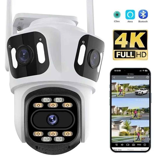Снимка на Камера с 3 обектива 8MP 4K 5X Zoom WiFi PTZ IP Външна Камера с Три лещи  ICSEE