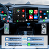 Picture of KM3 2 в 1 CarPlay и Android Auto безжичен адаптер, съвместим с Apple iOS 10+ и Android 11+