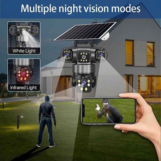 Снимка на Соларна Камера с 4G 12 MP Външна Безжична Wifi CCTV V380
