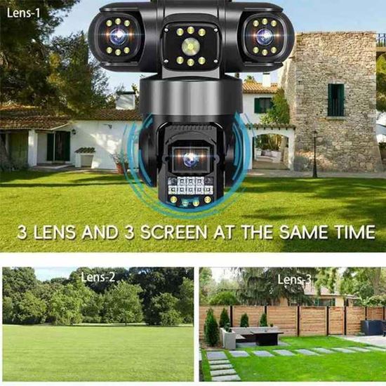Picture of Домашна охранителна 4G CCTV камера V380 троен обектив