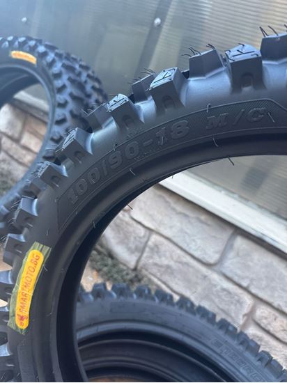 Picture of Ендуро гума XY-059C 100/90-18 MEDIUM SOFT e enduro жълта лента средна твърдост
