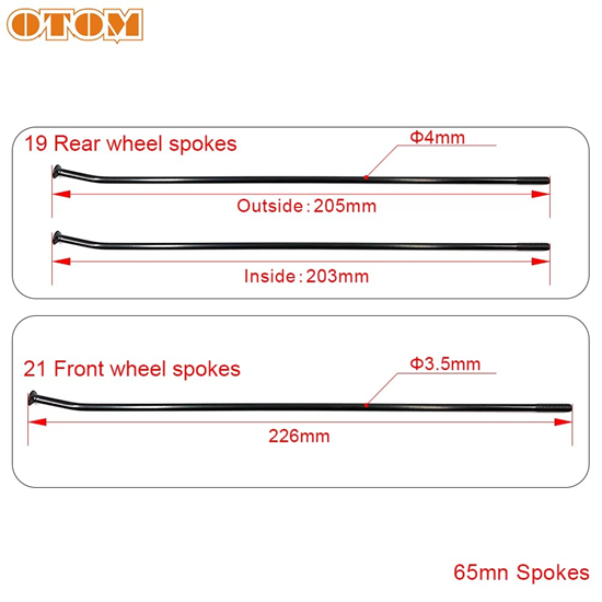 Снимка на СПИЦА 18" 19" 21"Kawasaki KX 06-20 спици зa капла  всички модели