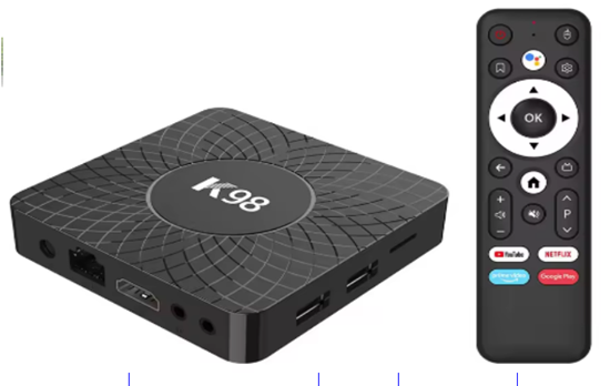 Снимка на Андроид тв бокс k98  с андроид 14 Quad Core 16GB ROM 2GB RAM BT5.0 2.4/5G WiFi RK3518