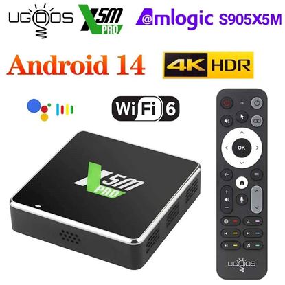 Снимка на UGOOS X5M PRO ТВ БОКС Android 14 Amlogic S905X5M LPDDR4 4GB 32GB Поддръжка AI-SR CEC AV1 WiFi6 BT5.4 1000M с BT гласово дистанционно