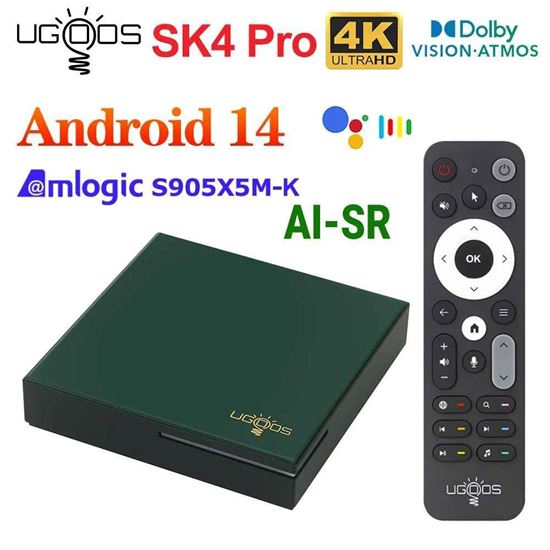 Снимка на Тв бокс UGOOS SK4 Pro Amlogic S905X5M-K Android 14 LPDDR4 4G64G Поддръжка на Dolby Vision Dolby Audio AI-SR AV1 2T2R WiFi6 BT5.4